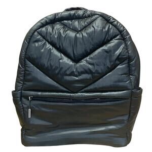 Caraa x Athleta Women's Black Quilted Puffer Style Laptop Commuter Backpack OS
